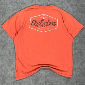 Quiksilver salmon pink casual streetwear surfwear graphic tshirt mens XL